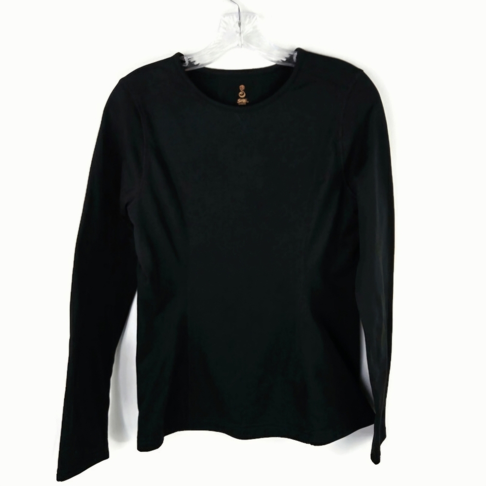 SHE Outdoor Black Thermal Fleece Crew Neck Long Sleeve Shirt Womens Medium